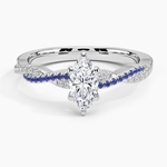 Petite Luxe Twisted Vine Sapphire and Diamond Ring (1/8 ct. tw.) Platinum Marquise Engagement Ring