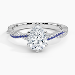 Petite Luxe Twisted Vine Sapphire and Diamond Ring (1/8 ct. tw.) Platinum Pear Engagement Ring