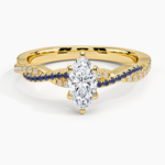 Petite Luxe Twisted Vine Sapphire and Diamond Ring (1/8 ct. tw.) Yellow Gold 18k Marquise Engagement Ring