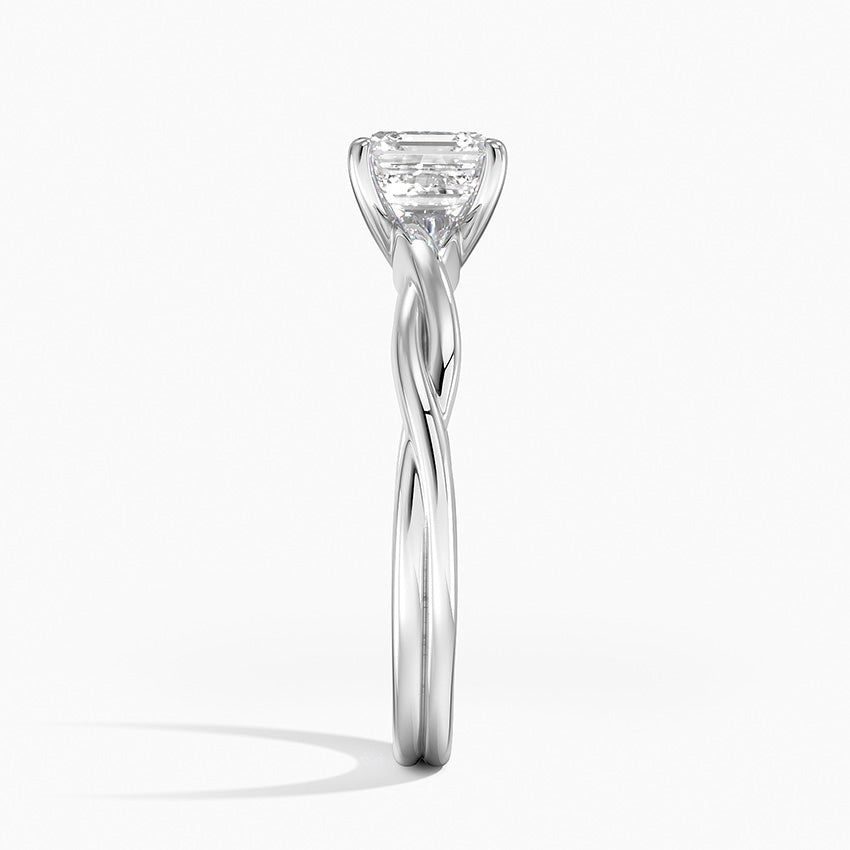 Twisted Vine Solitaire Ring Platinum Asscher Engagement Ring