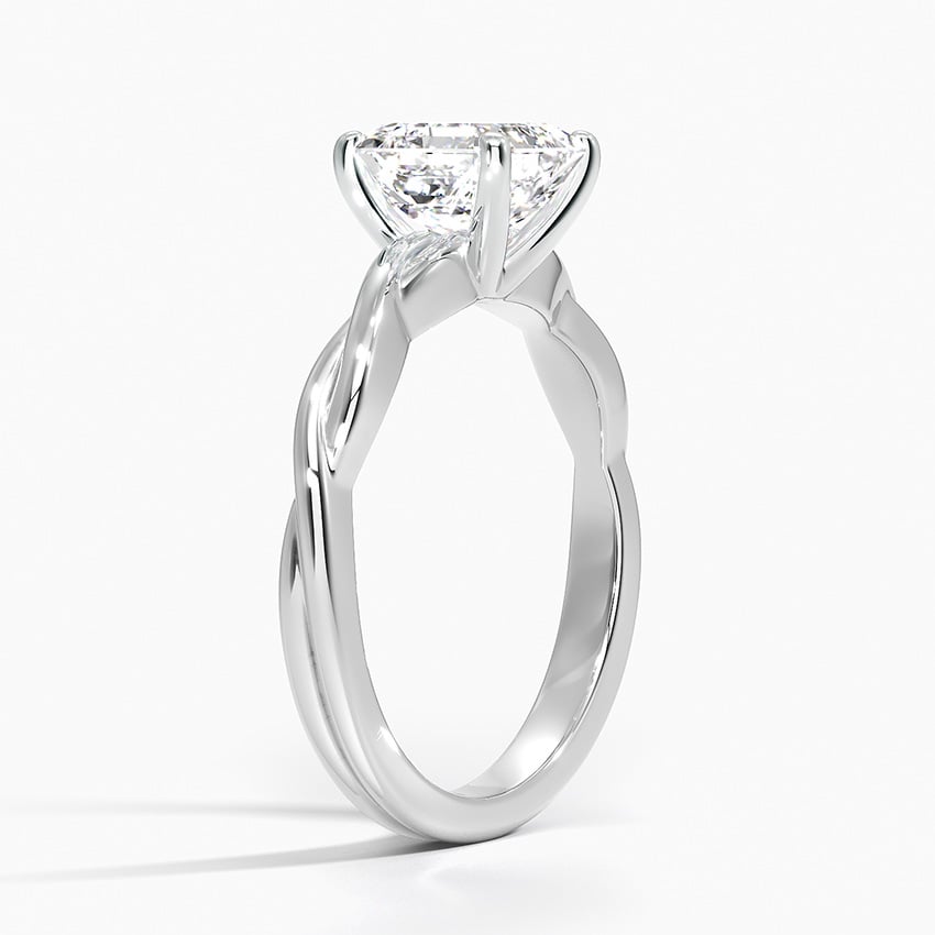 Twisted Vine Solitaire Ring Platinum Asscher Engagement Ring
