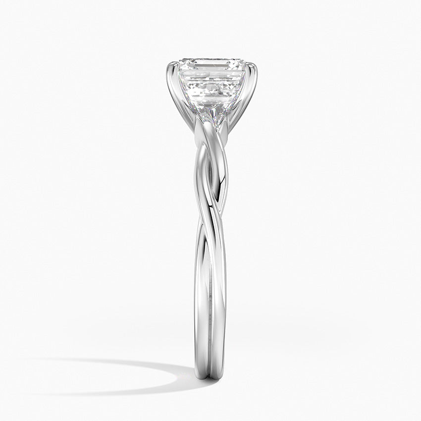Twisted Vine Solitaire Ring Platinum Asscher Engagement Ring