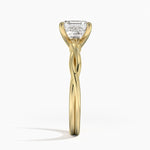 Twisted Vine Solitaire Ring Yellow Gold 18k Asscher Engagement Ring