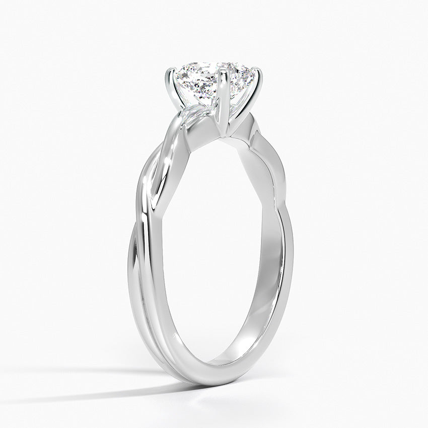 Twisted Vine Solitaire Ring Platinum Cushion Engagement Ring