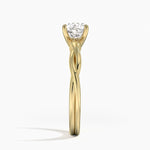 Twisted Vine Solitaire Ring Yellow Gold 18k Cushion Engagement Ring