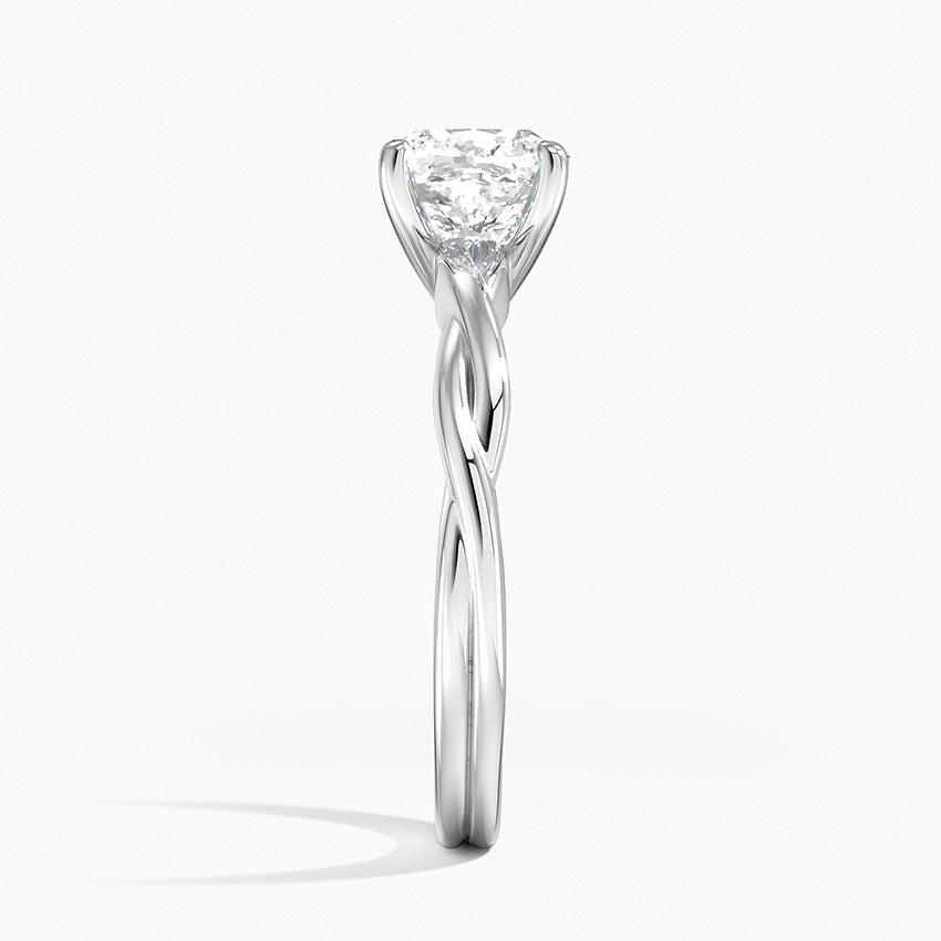 Twisted Vine Solitaire Ring Platinum Cushion Engagement Ring