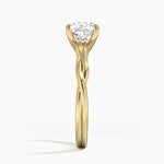 Twisted Vine Solitaire Ring Yellow Gold 18k Cushion Engagement Ring