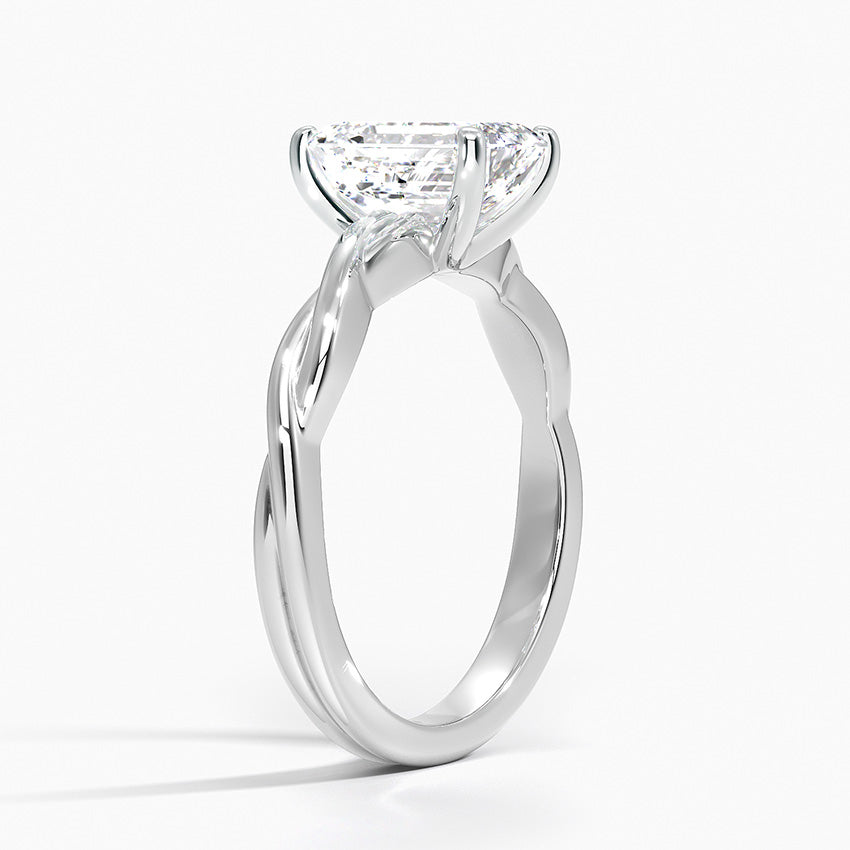 Twisted Vine Solitaire Ring Platinum Emerald Engagement Ring