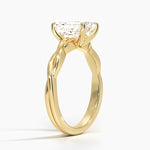 Twisted Vine Solitaire Ring Yellow Gold 18k Emerald Engagement Ring