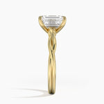 Twisted Vine Solitaire Ring Yellow Gold 18k Emerald Engagement Ring