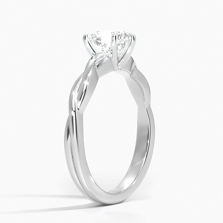 Twisted Vine Solitaire Ring Platinum Heart Engagement Ring