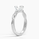 Twisted Vine Solitaire Ring Platinum Heart Engagement Ring