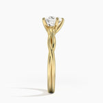 Twisted Vine Solitaire Ring Yellow Gold 18k Heart Engagement Ring