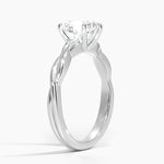 Twisted Vine Solitaire Ring Platinum Heart Engagement Ring