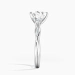 Twisted Vine Solitaire Ring Platinum Heart Engagement Ring