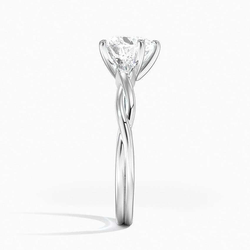 Twisted Vine Solitaire Ring Platinum Heart Engagement Ring