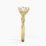Twisted Vine Solitaire Ring Yellow Gold 18k Heart Engagement Ring