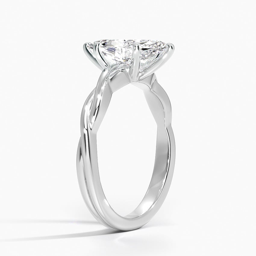 Twisted Vine Solitaire Ring Platinum Marquise Engagement Ring