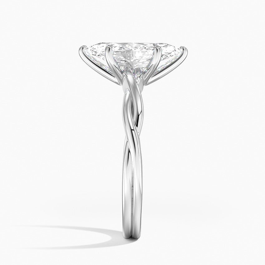 Twisted Vine Solitaire Ring Platinum Marquise Engagement Ring