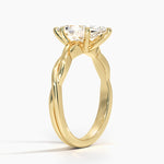 Twisted Vine Solitaire Ring Yellow Gold 18k Marquise Engagement Ring