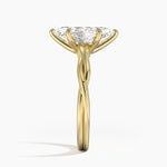 Twisted Vine Solitaire Ring Yellow Gold 18k Marquise Engagement Ring