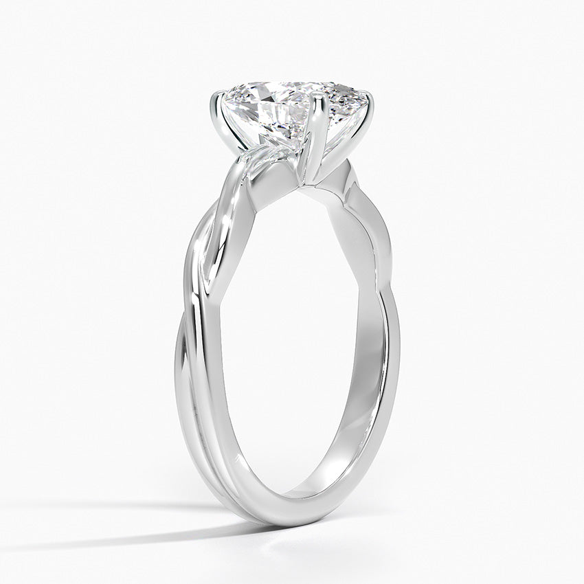 Twisted Vine Solitaire Ring Platinum Oval Engagement Ring