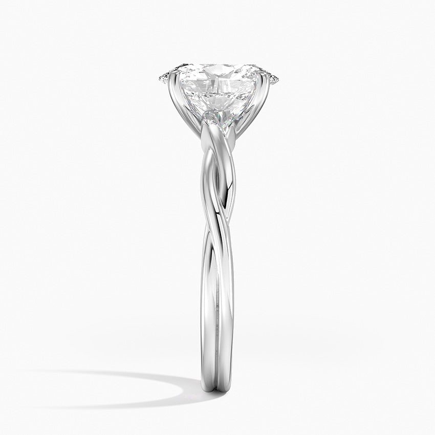 Twisted Vine Solitaire Ring Platinum Oval Engagement Ring