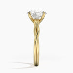 Twisted Vine Solitaire Ring Yellow Gold 18k Oval Engagement Ring