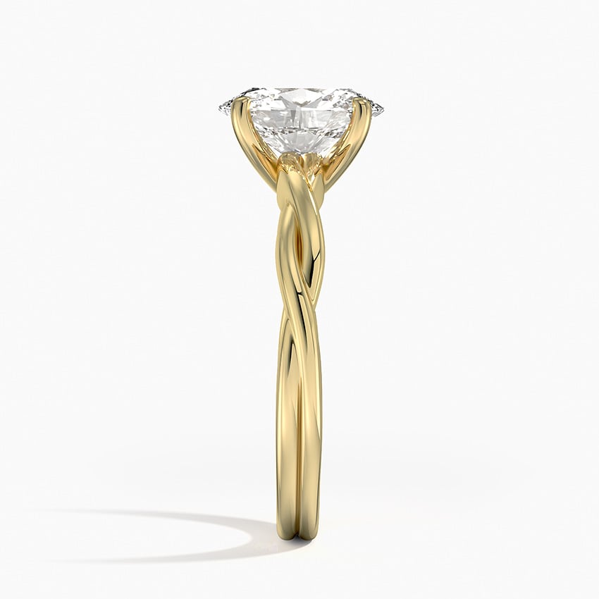 Twisted Vine Solitaire Ring Yellow Gold 18k Oval Engagement Ring