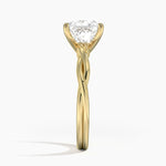 Twisted Vine Solitaire Ring Yellow Gold 18k Princess Engagement Ring
