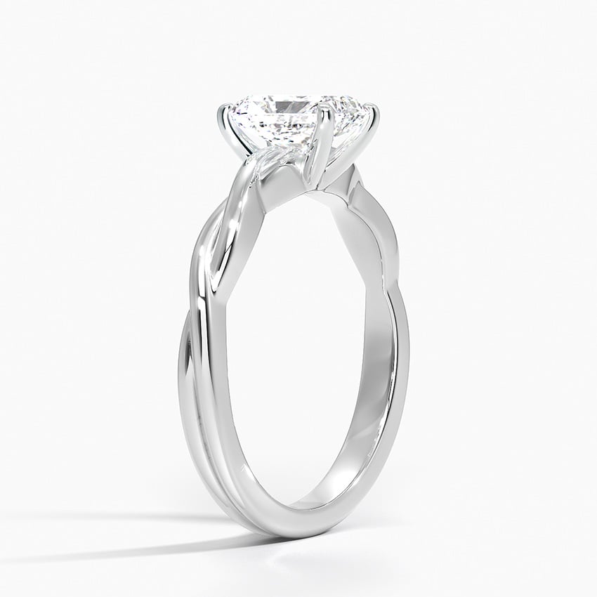 Twisted Vine Solitaire Ring Platinum Radiant Engagement Ring