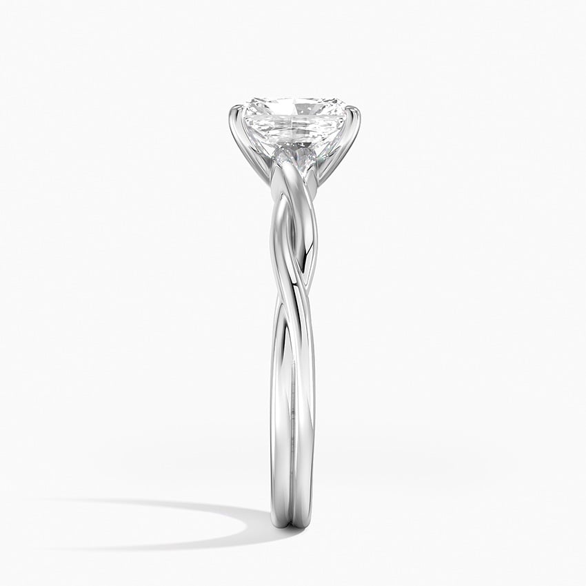 Twisted Vine Solitaire Ring Platinum Radiant Engagement Ring