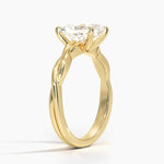 Twisted Vine Solitaire Ring Yellow Gold 18k Radiant Engagement Ring