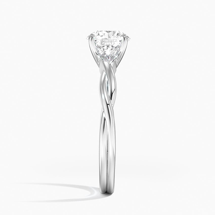 Twisted Vine Solitaire Ring Platinum Round Engagement Ring