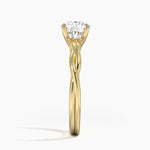 Twisted Vine Solitaire Ring Yellow Gold 18k Round Engagement Ring