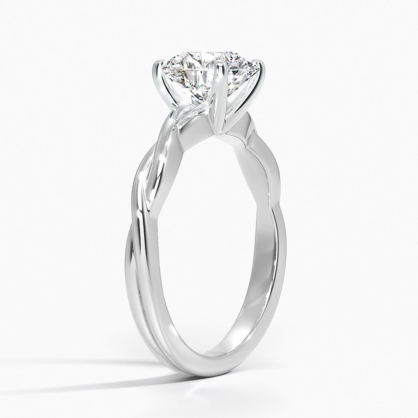 Twisted Vine Solitaire Ring Platinum Round Engagement Ring