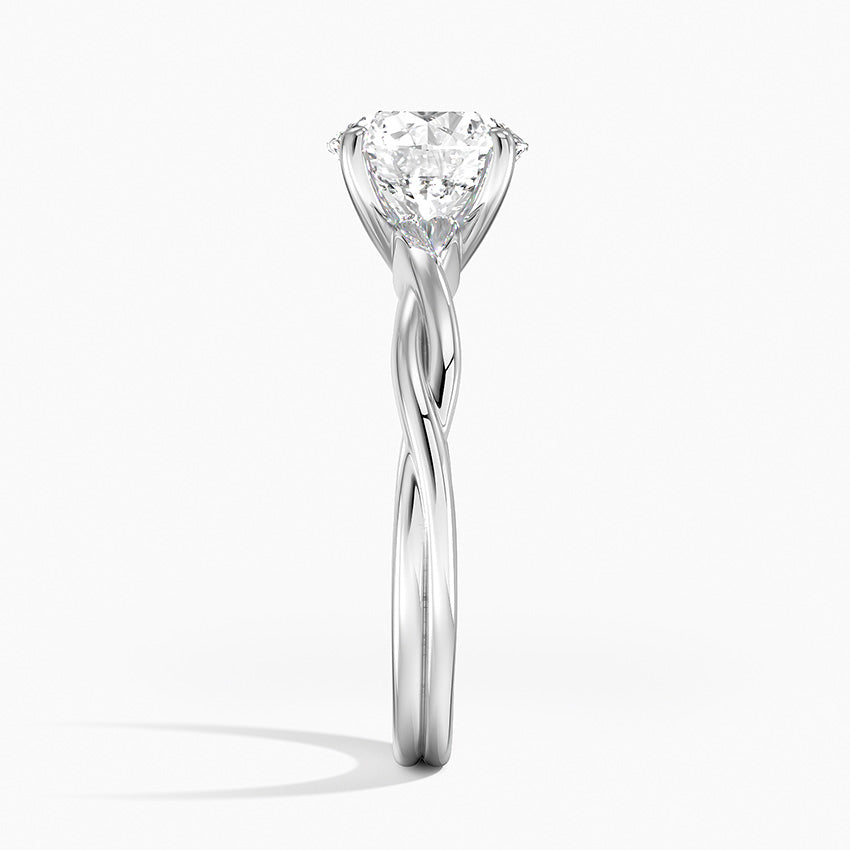 Twisted Vine Solitaire Ring Platinum Round Engagement Ring