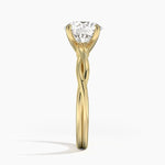Twisted Vine Solitaire Ring Yellow Gold 18k Round Engagement Ring