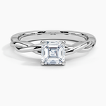 Twisted Vine Solitaire Ring Platinum Asscher Engagement Ring