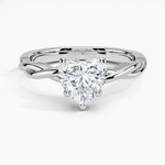 Twisted Vine Solitaire Ring Platinum Heart Engagement Ring