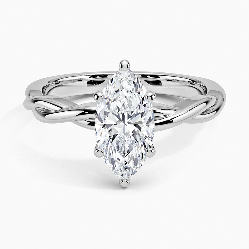 Twisted Vine Solitaire Ring Platinum Marquise Engagement Ring