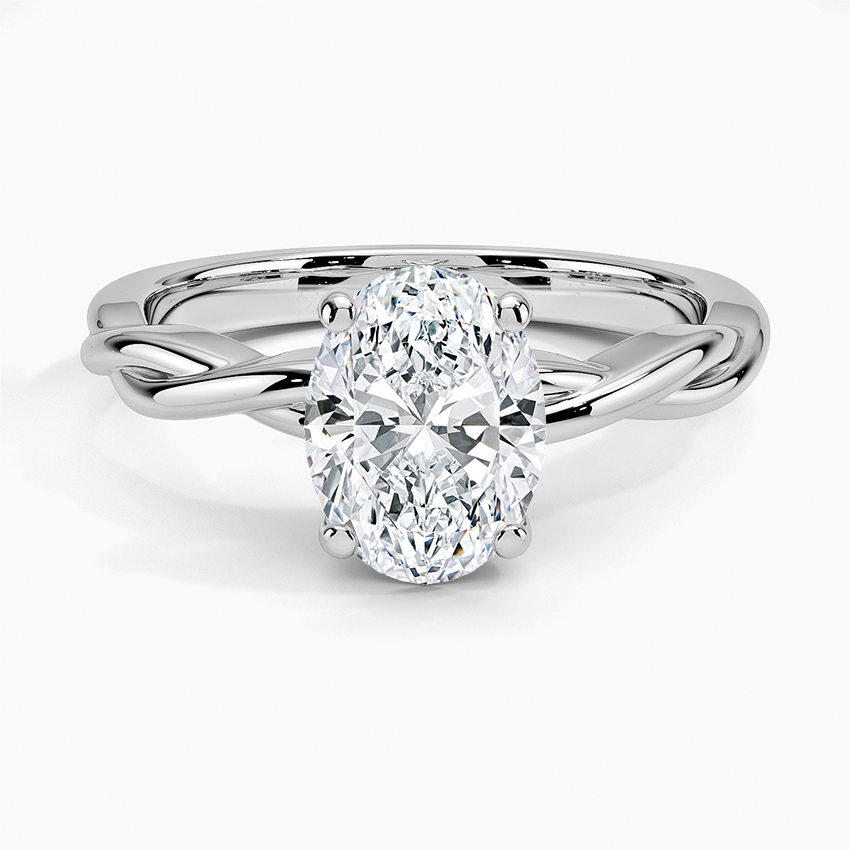 Twisted Vine Solitaire Ring Platinum Oval Engagement Ring