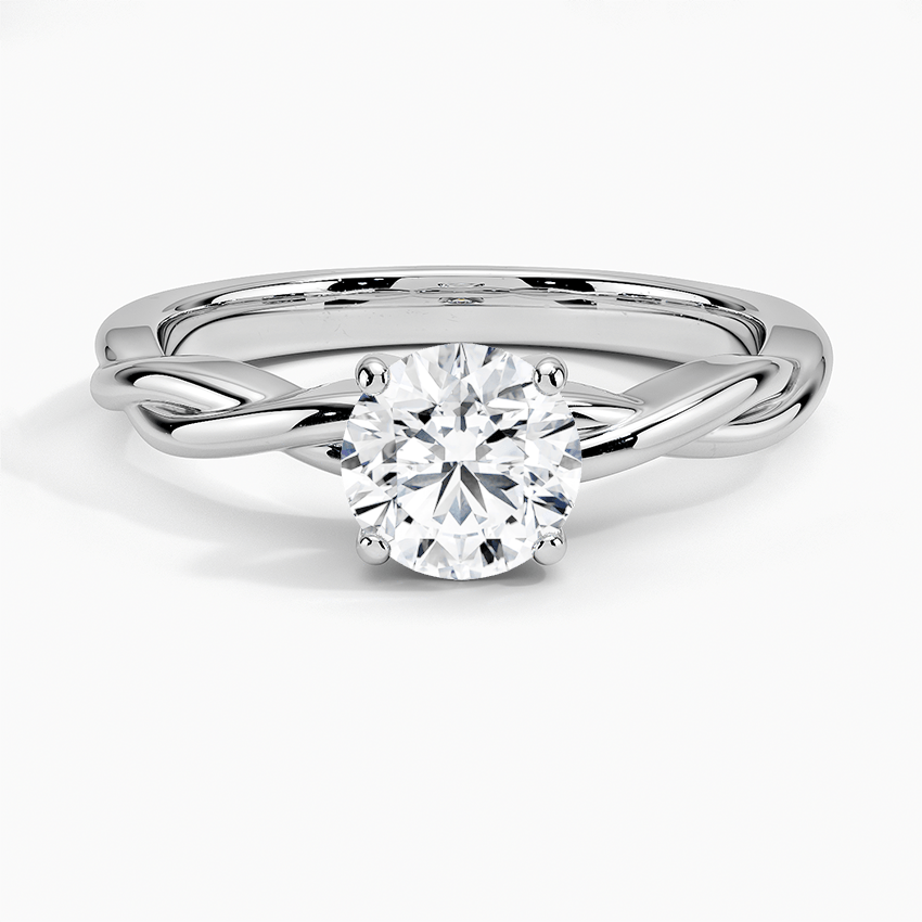 Twisted Vine Solitaire Ring Platinum Round Engagement Ring