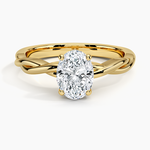 Twisted Vine Solitaire Ring Yellow Gold 18k Oval Engagement Ring