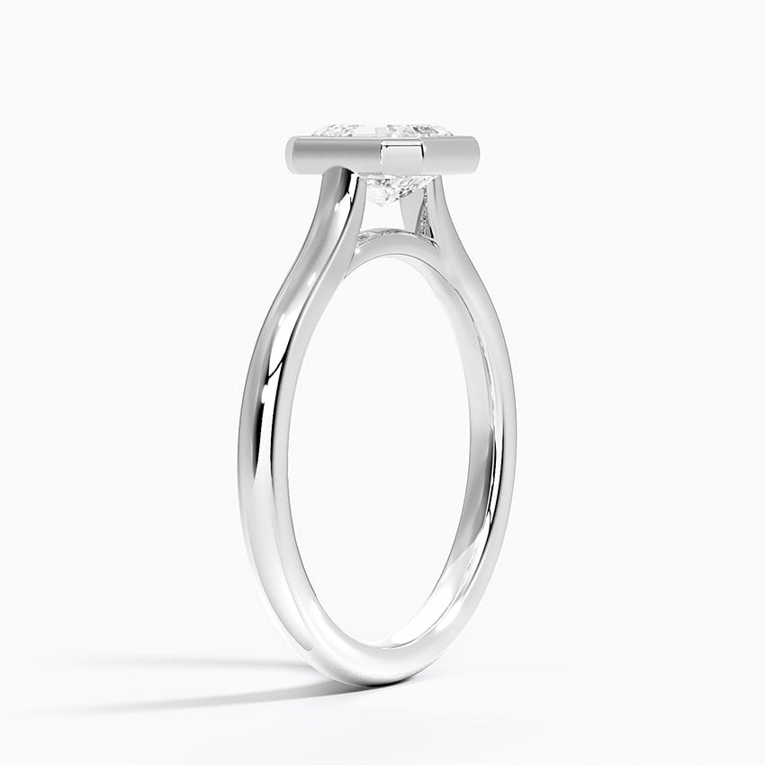 Luna 2mm Bezel Ring Platinum Asscher Engagement Ring