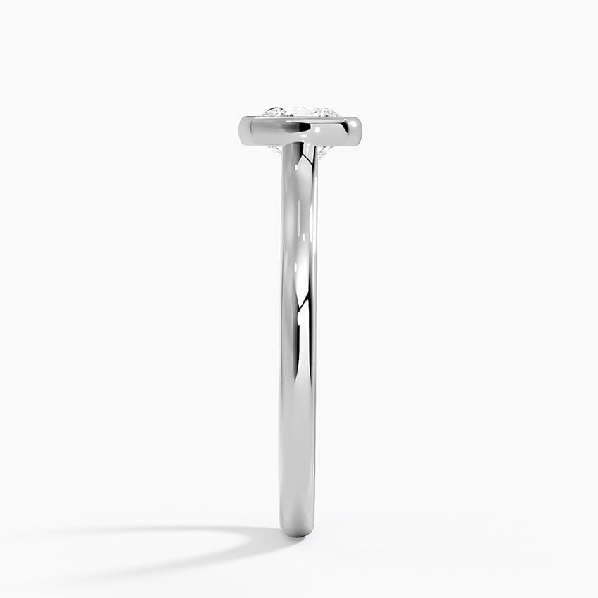 Luna 2mm Bezel Ring Platinum Cushion Engagement Ring