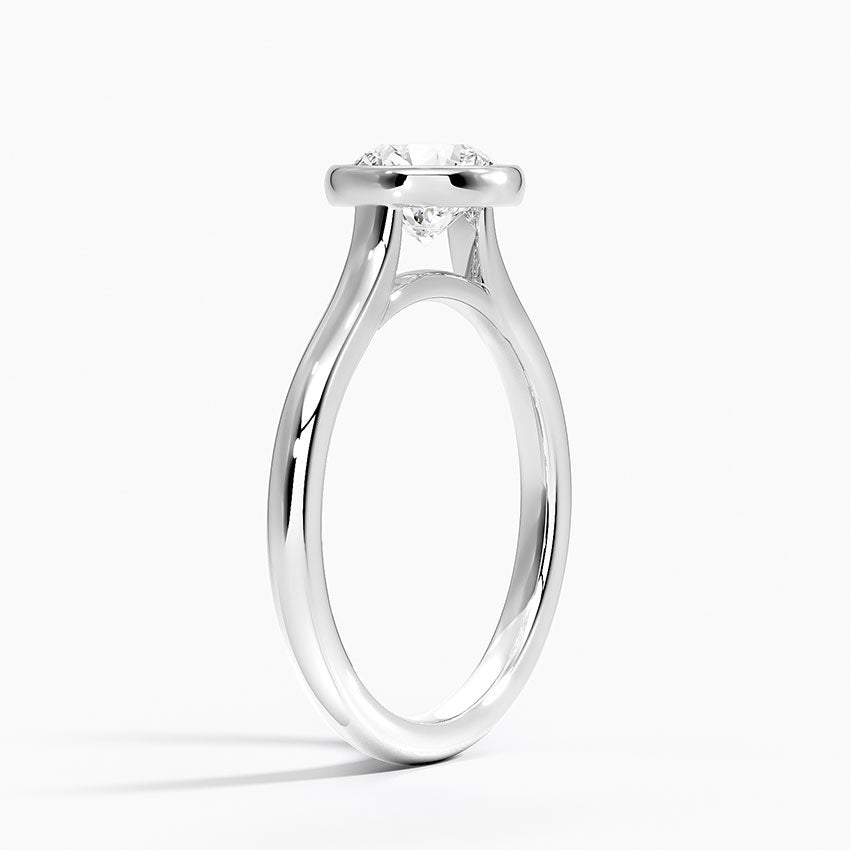 Luna 2mm Bezel Ring Platinum Round Engagement Ring