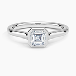 Luna 2mm Bezel Ring Platinum Asscher Engagement Ring