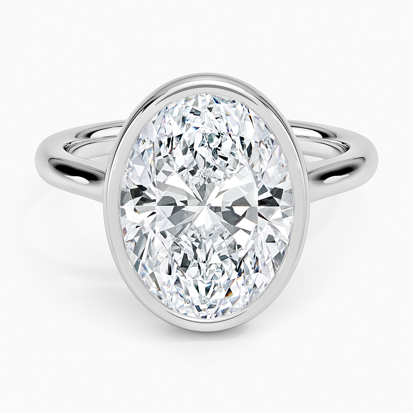 Luna 2mm Bezel Ring Platinum Oval Engagement Ring