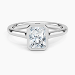 Luna 2mm Bezel Ring Platinum Radiant Engagement Ring